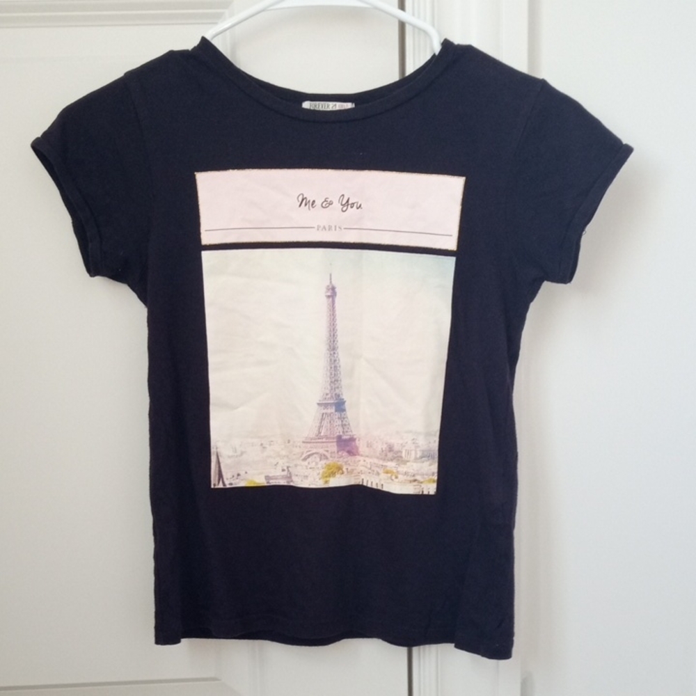 Forever 21 Kids Dark Blue Paris Tee